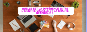 Une personn qui a tous les outils pour créer une charte graphique et toute une identité visuelle.